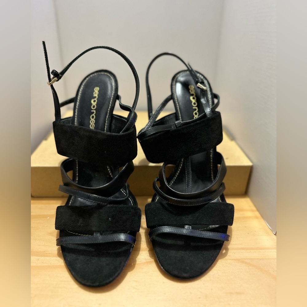 Sergio Rossi suede and leather heels